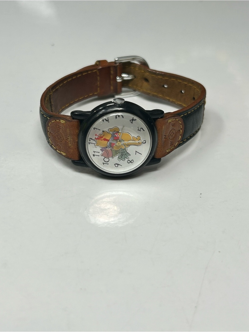 Vintage Timex Winnie the Pooh Character Watch - Brown Strap